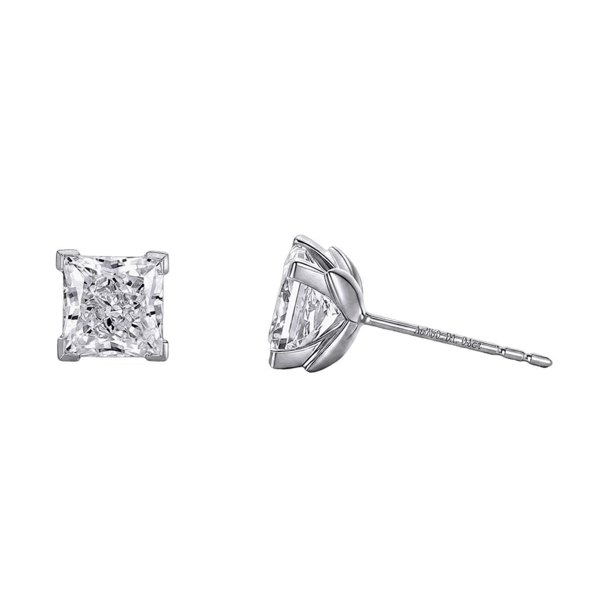 Princess Cut Lab-Grown Diamond Stud Earrings