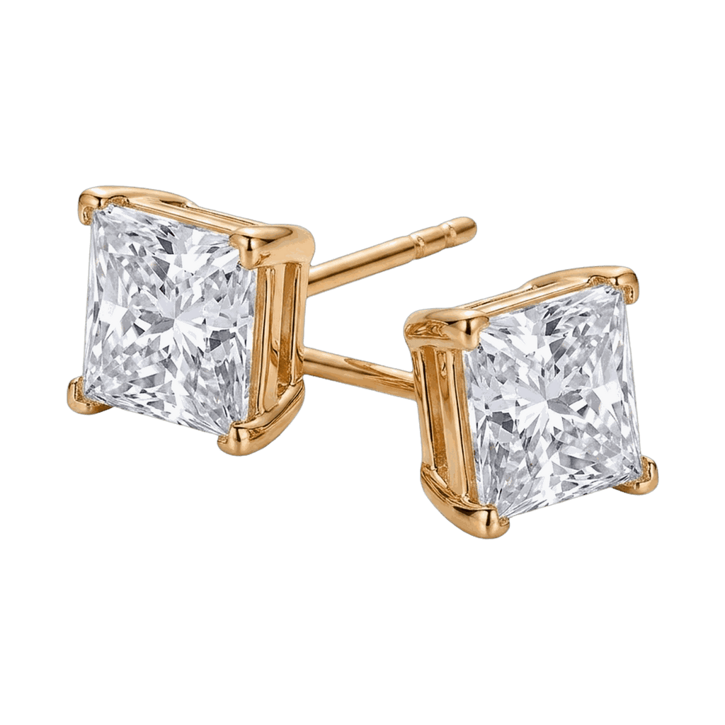 Princess Cut Lab-Grown Diamond Stud Earrings