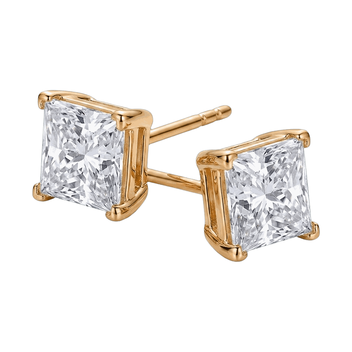 Princess Cut Lab-Grown Diamond Stud Earrings