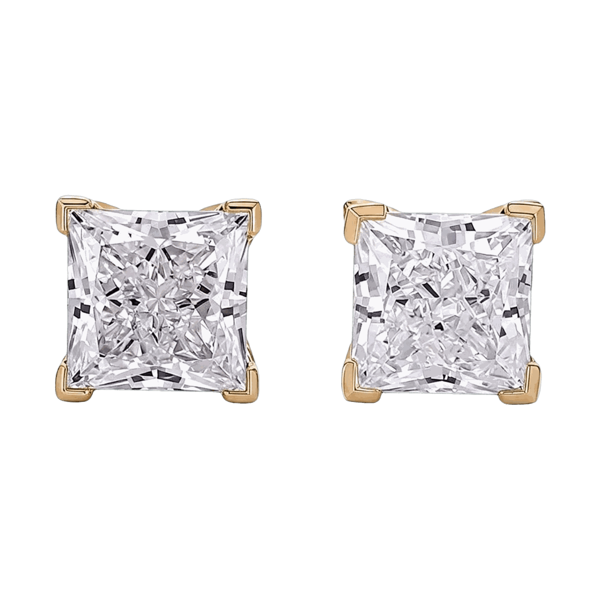 Princess Cut Lab-Grown Diamond Stud Earrings