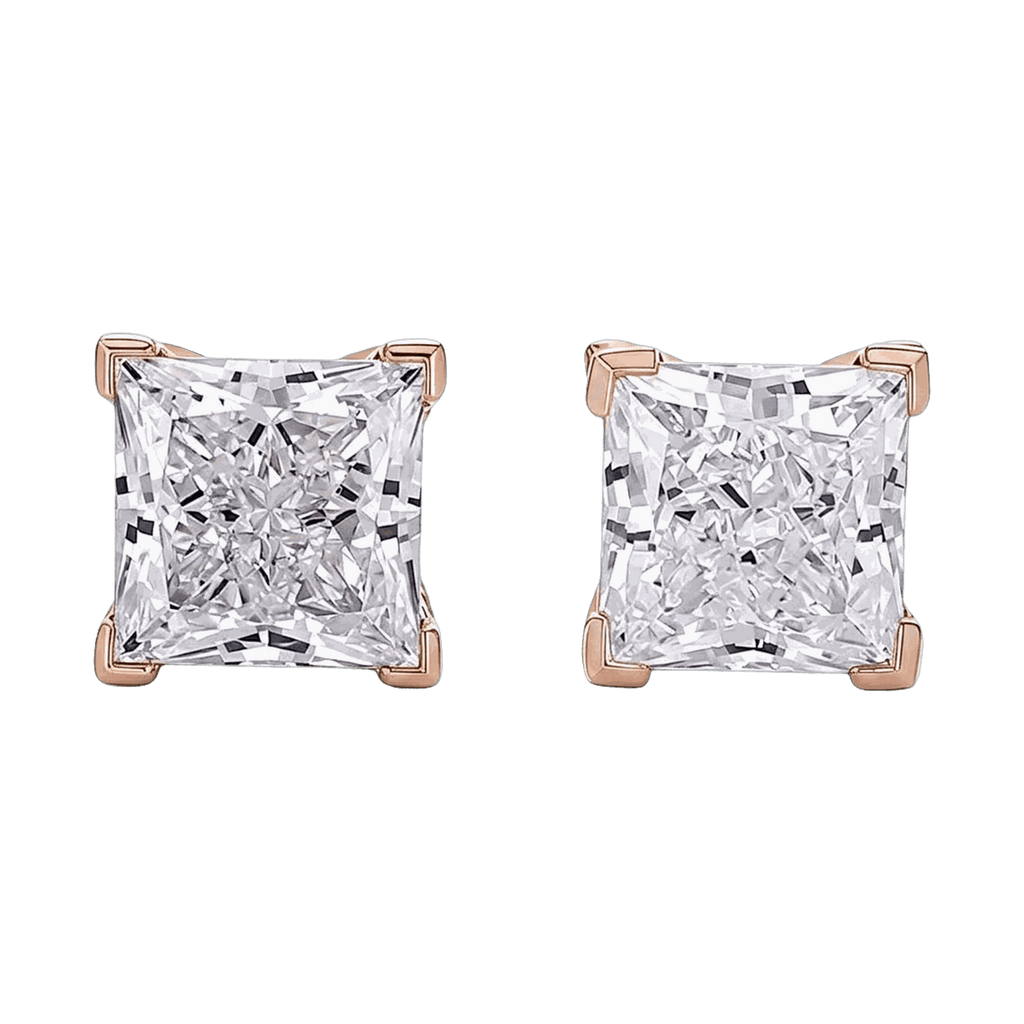 Princess Cut Lab-Grown Diamond Stud Earrings