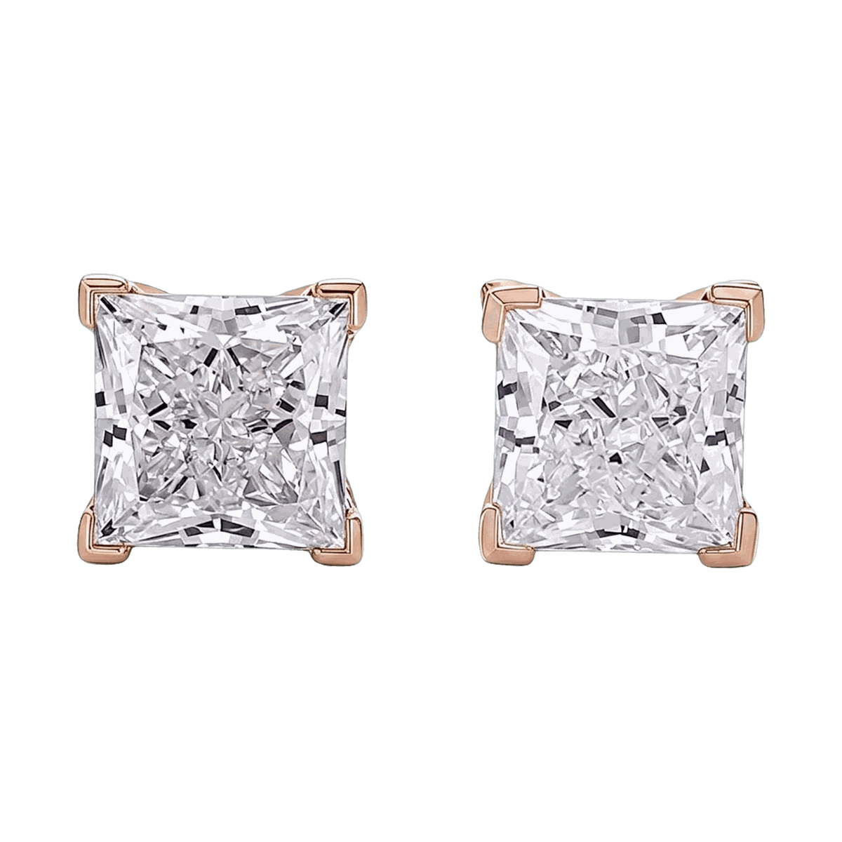 Princess Cut Lab-Grown Diamond Stud Earrings