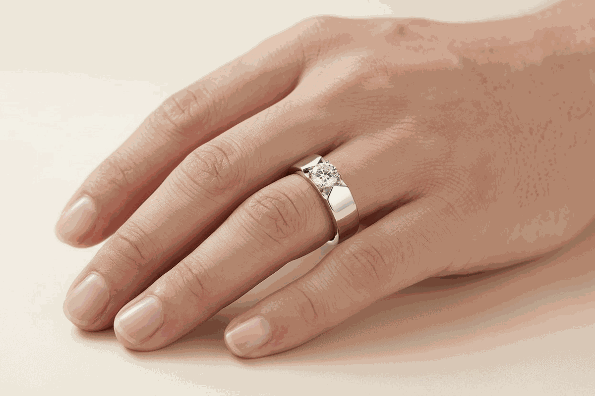 Round-Cut Lab-Grown Diamond Men's Ring