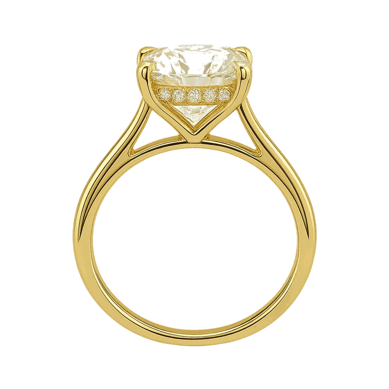 Cushion Cathedral Hidden Halo Lab-Grown Diamond Ring