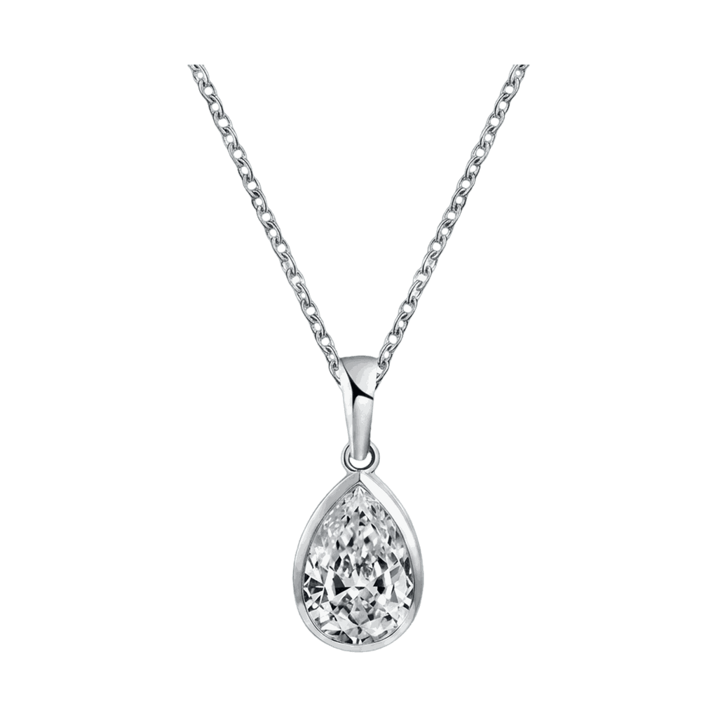 Bezel Set Pear Lab-Grown Diamond Pendant Necklace