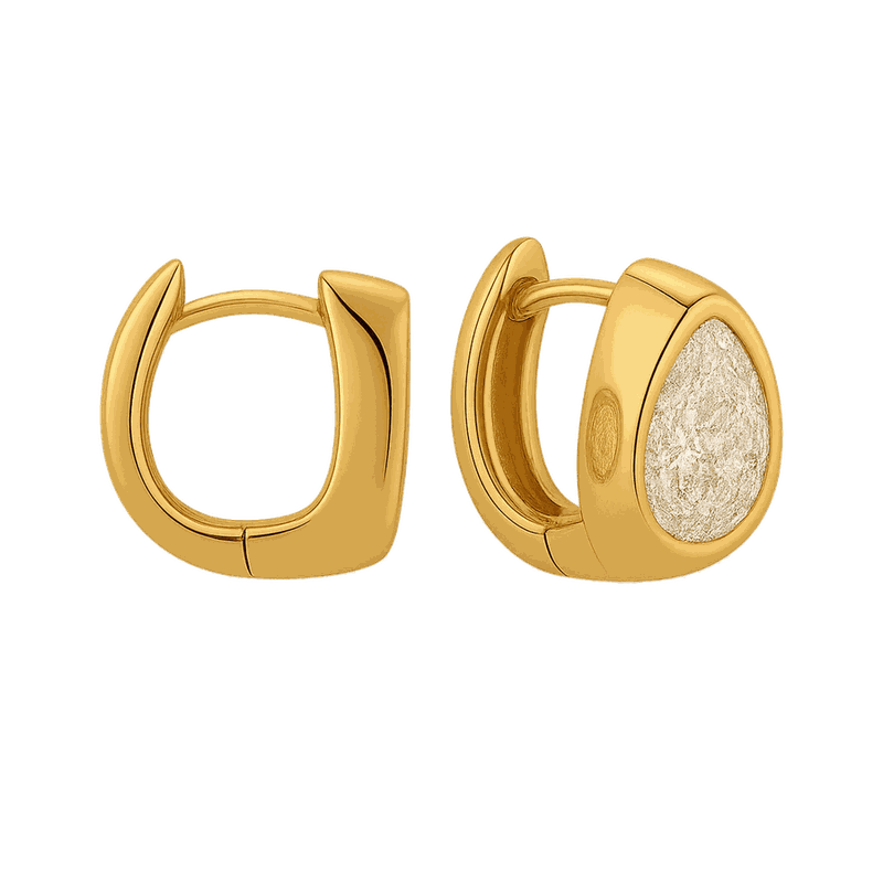 Bezel Set Lab-Grown Diamond Pear Huggie Hoop Earrings