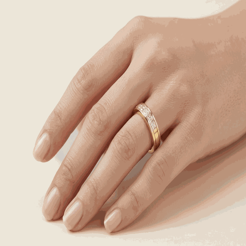 Princess-Cut Pavé Lab-Grown Diamond Eternity Ring