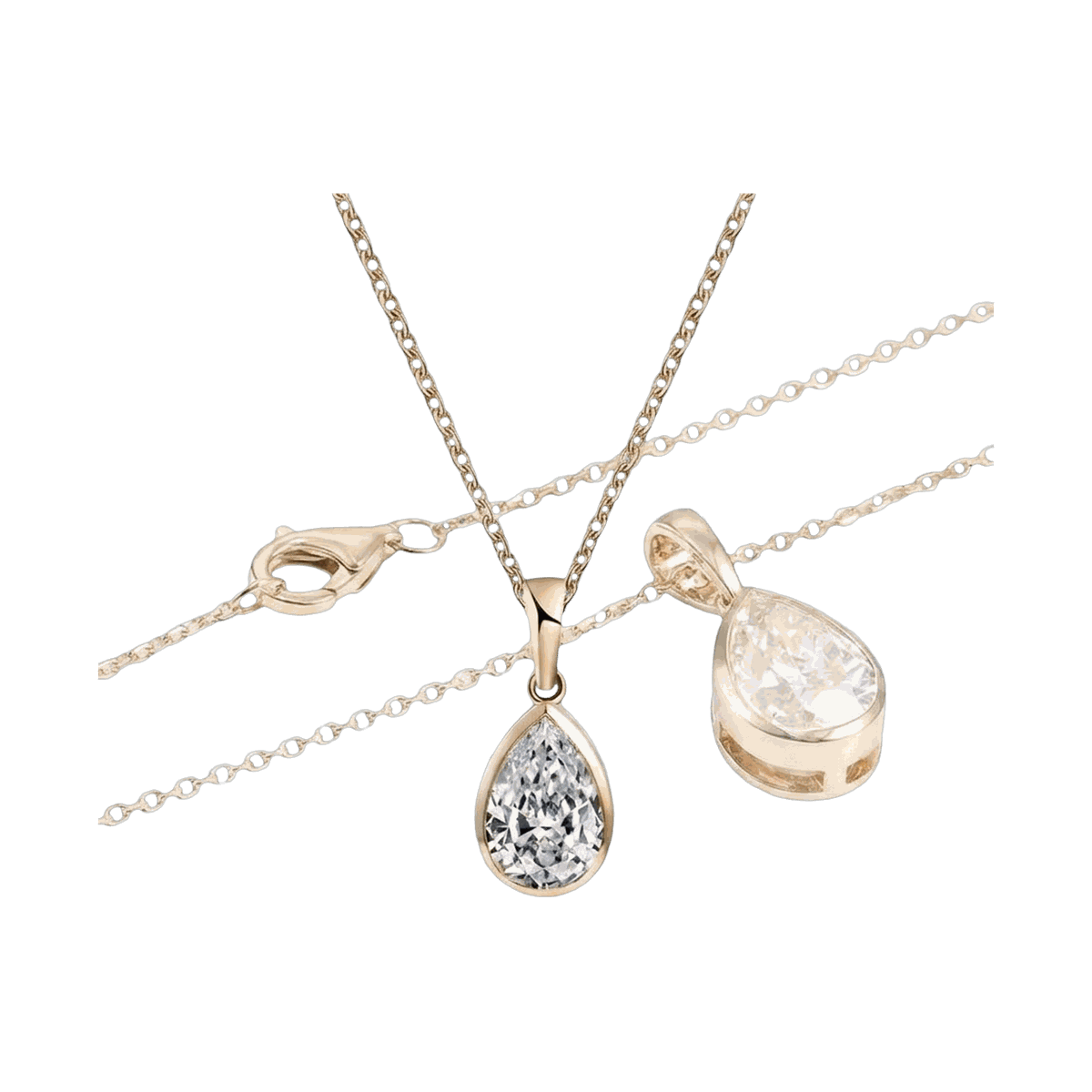 Bezel Set Pear Lab-Grown Diamond Pendant Necklace