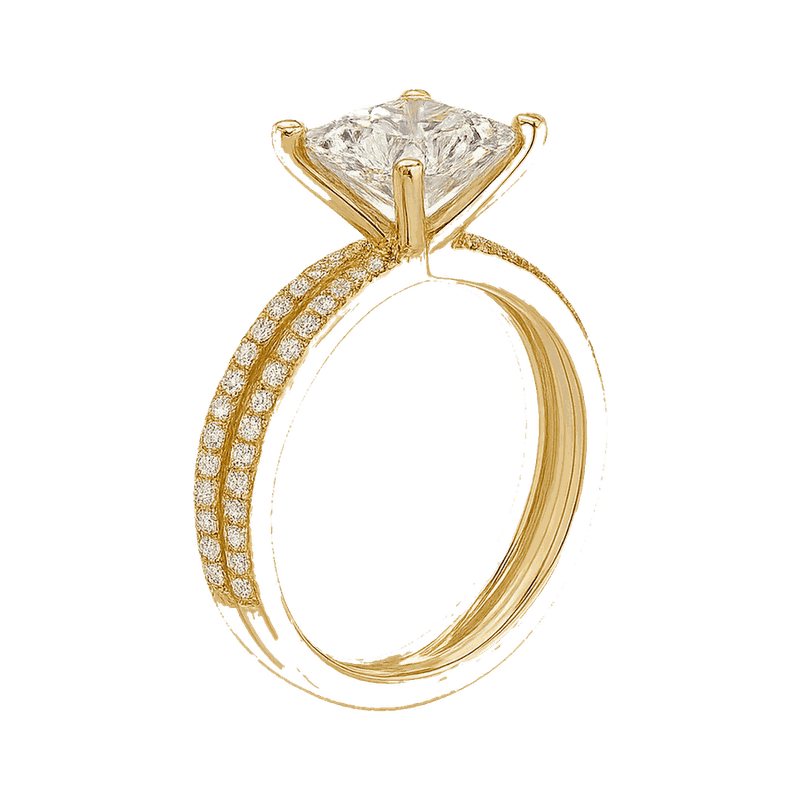 Princess Cut Lab-Grown Diamond Criss-Cross Ring