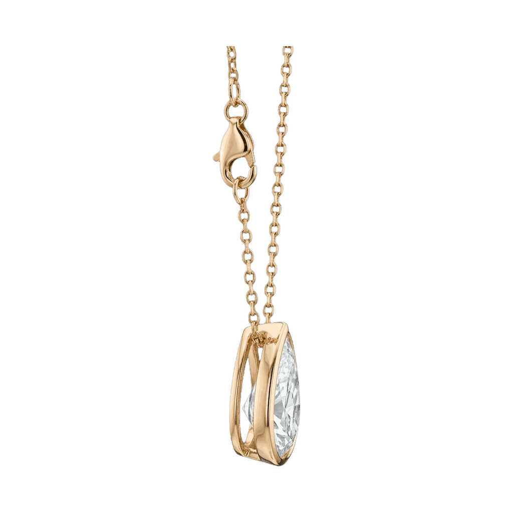 Bezel Set Pear Lab-Grown Diamond Pendant Necklace
