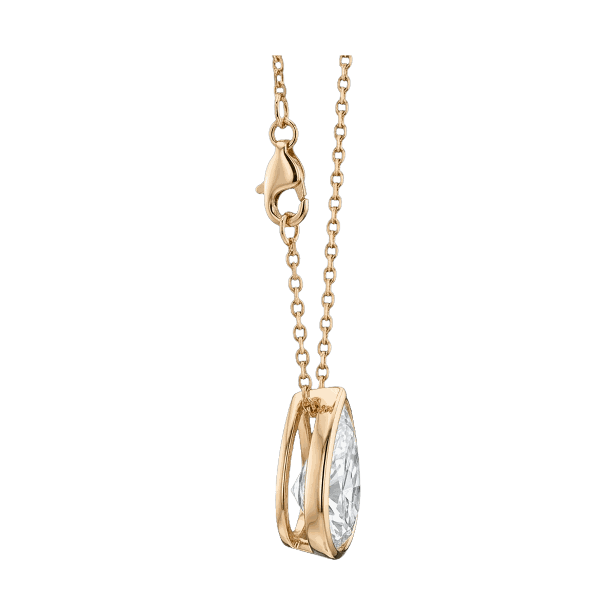 Bezel Set Pear Lab-Grown Diamond Pendant Necklace
