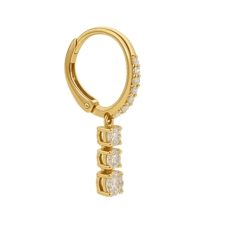 Stilla Lab-Grown Diamond Pavé Hoop Earrings, Rhodium Plated