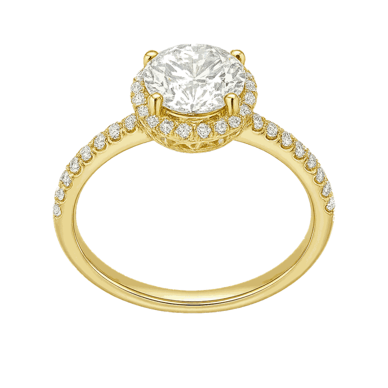 Round Lab-Grown Diamond Pavé Basket Ring