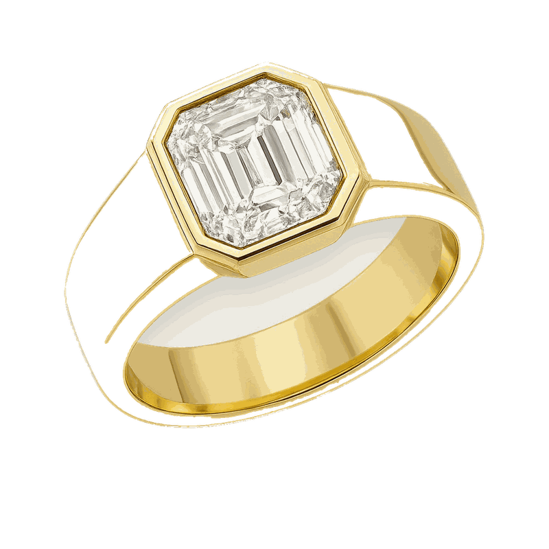 Emerald-Cut Lab-Grown Diamond Men's Ring