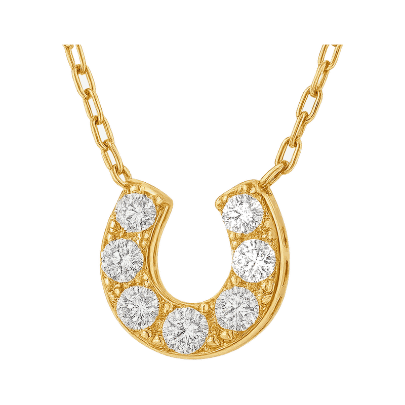 Lucky Horseshoe Lab-Grown Diamond Pendant Necklace