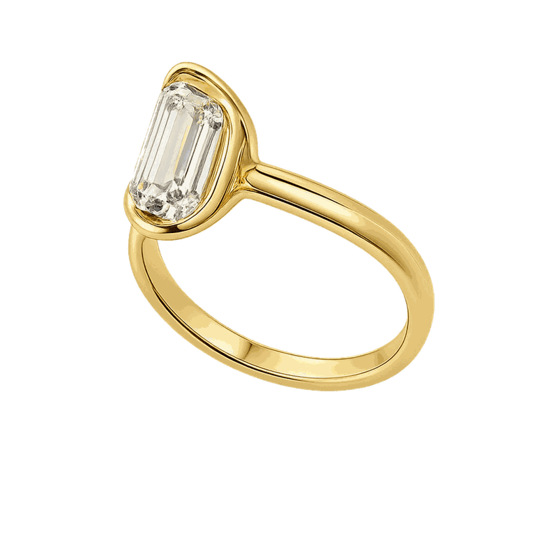 Emerald Cut Lab-Grown Diamond Solitaire Ring