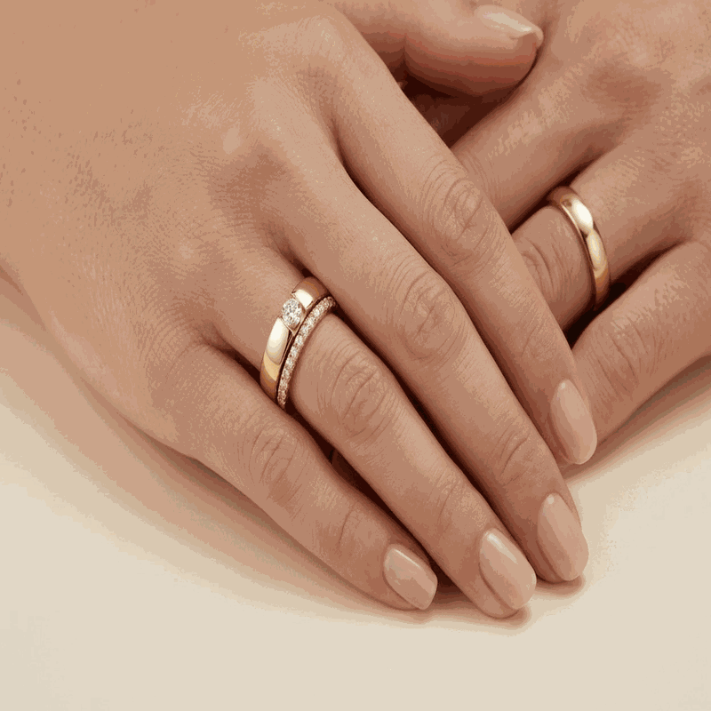 Eternity Round-Cut Lab-Grown Diamond Couple Ring Set