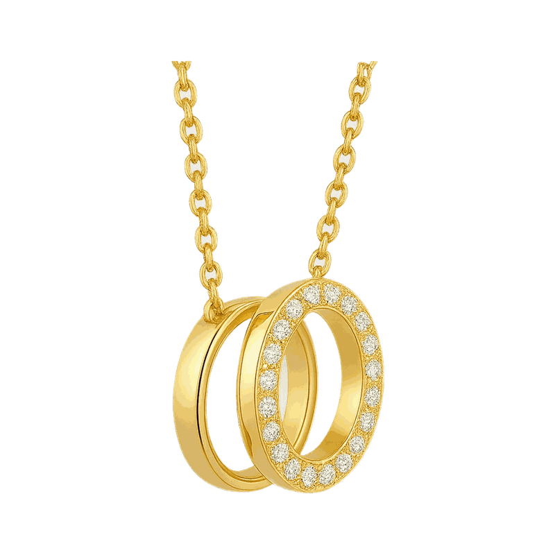 Interlocking Circle Lab-Grown Diamond Pendant Necklace