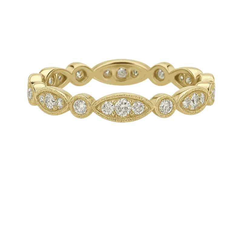 Round Lab-Grown Diamond Milgrain Stackable Band