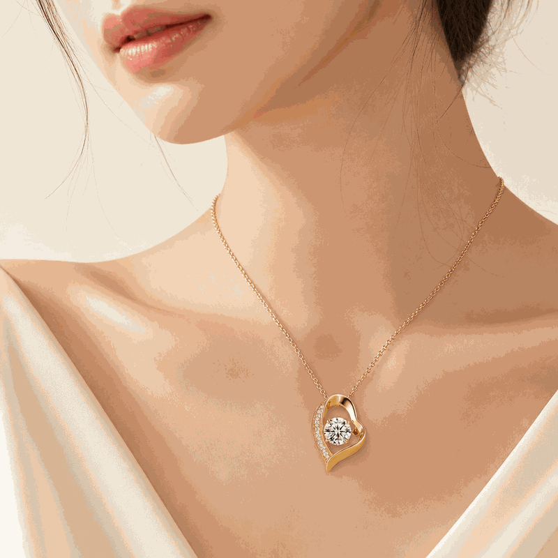 Open Heart Lab-Grown Diamond Pendant Necklace