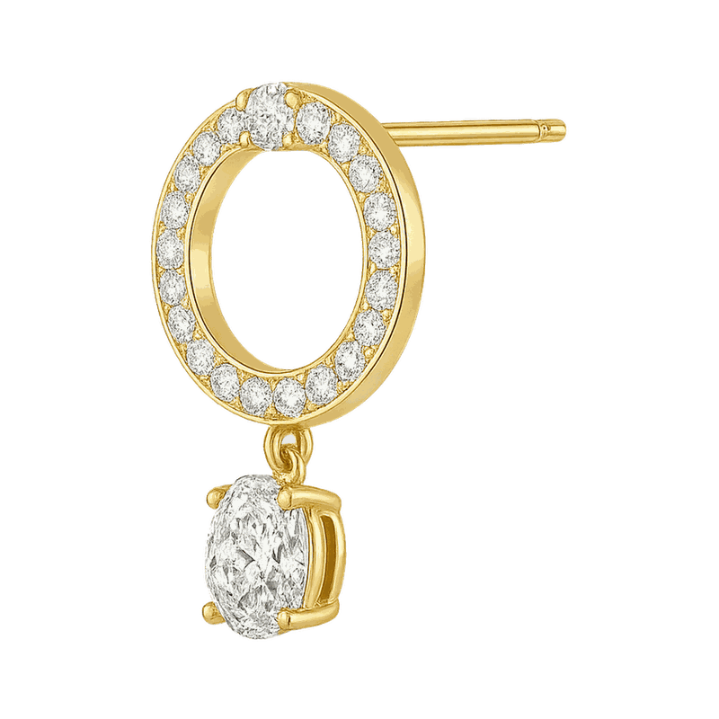 Constella Lab-Grown Diamond Hoop Earrings, Rhodium Plated