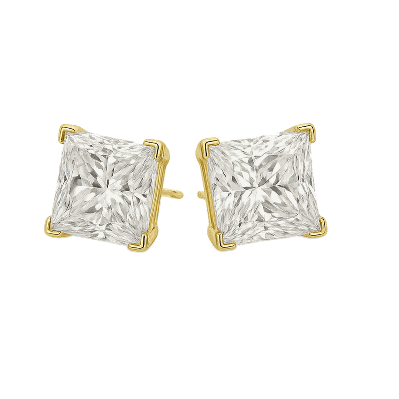 Princess Cut Lab-Grown Diamond Stud Earrings