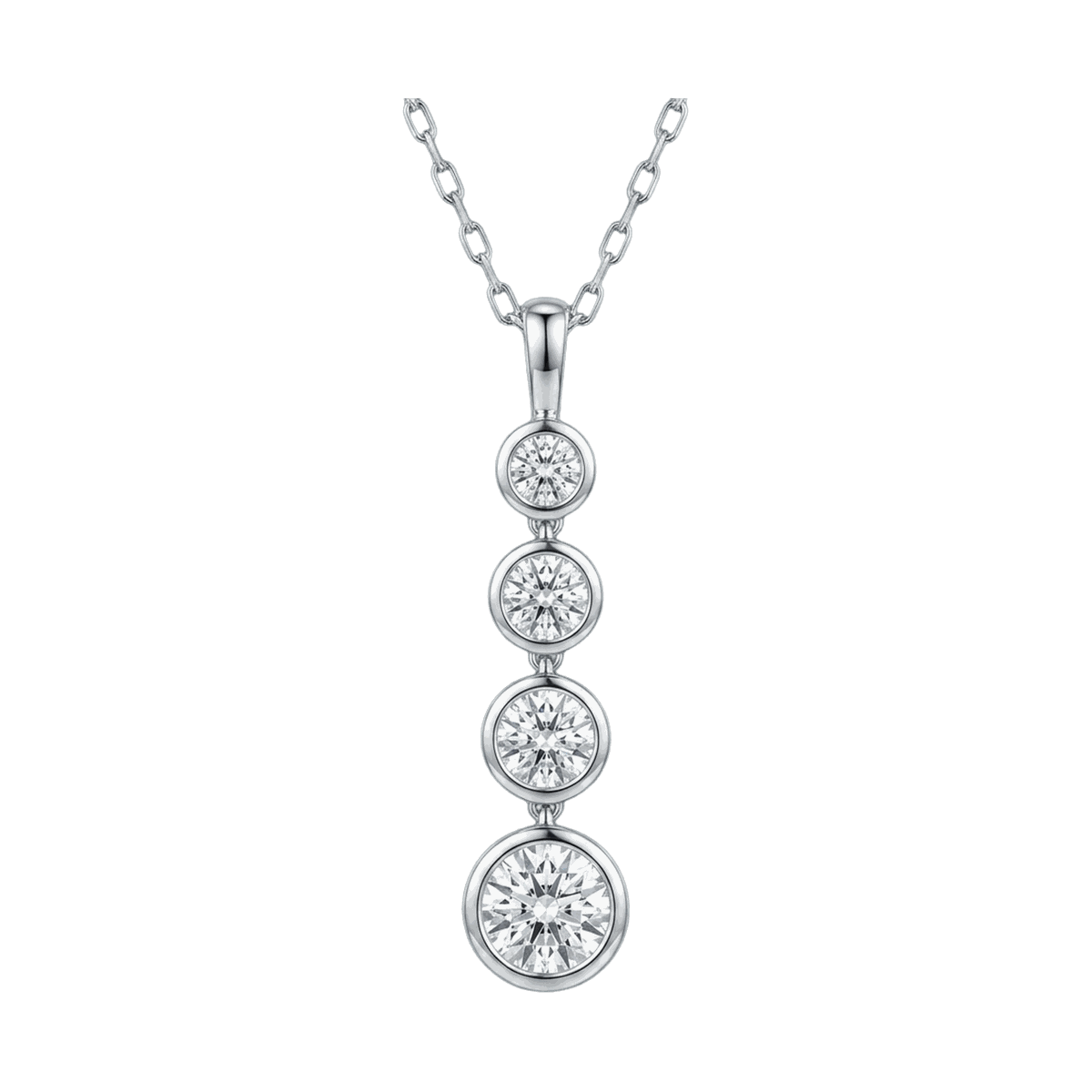 Stardust Four-Stone Linear Drop Lab-Grown Diamond Pendant