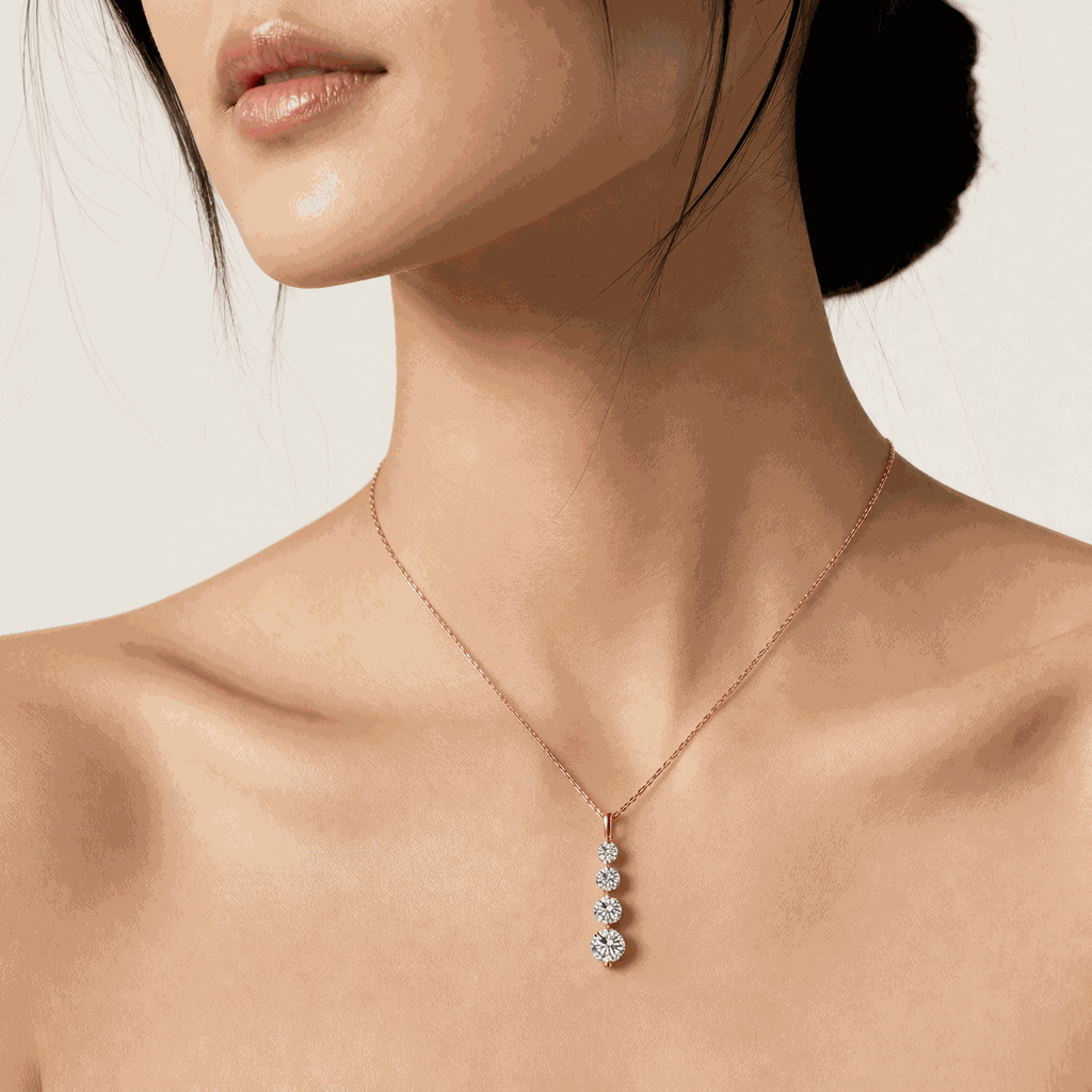 Stardust Four-Stone Linear Drop Lab-Grown Diamond Pendant