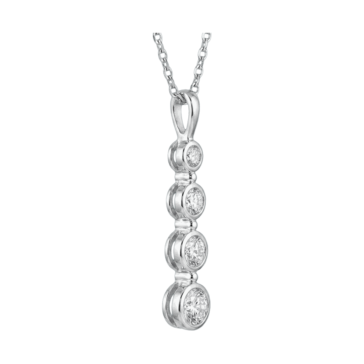 Stardust Four-Stone Linear Drop Lab-Grown Diamond Pendant