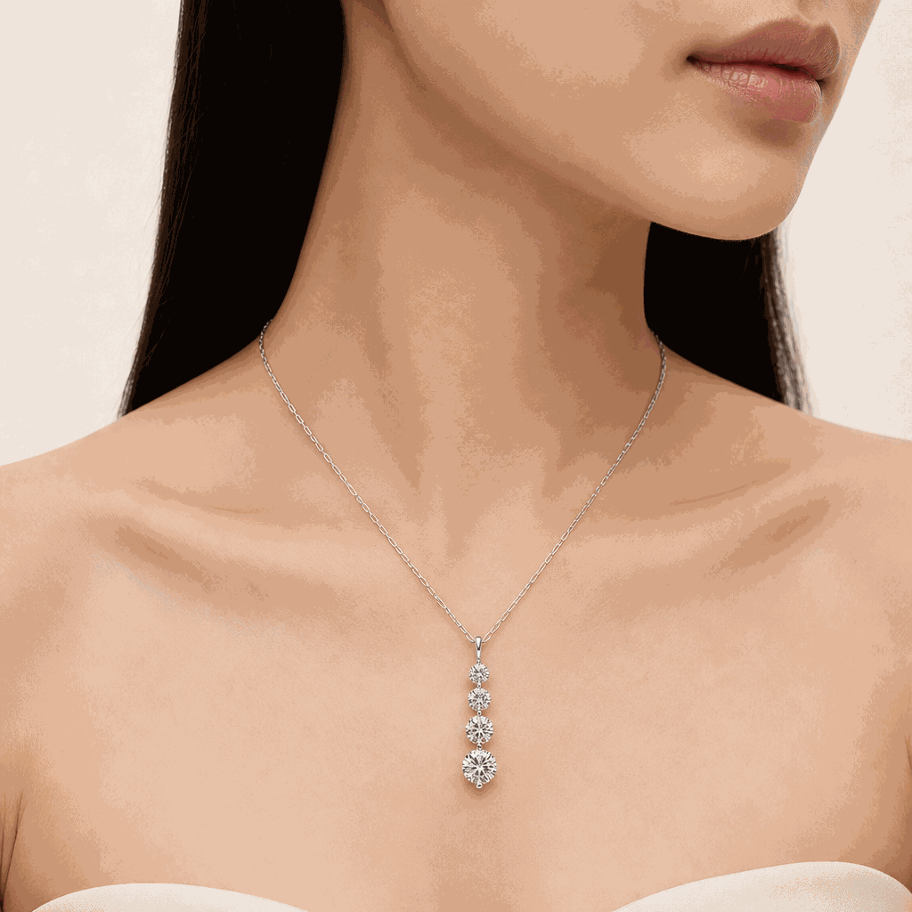 Stardust Four-Stone Linear Drop Lab-Grown Diamond Pendant