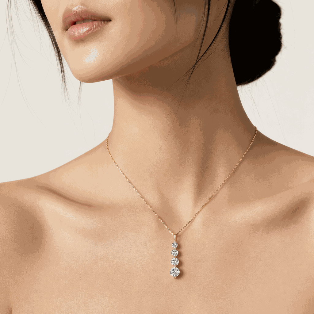 Stardust Four-Stone Linear Drop Lab-Grown Diamond Pendant
