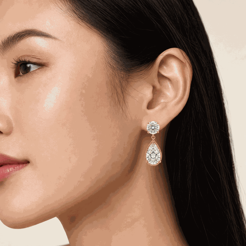 Toi et Moi Lab-Grown Diamond Drop Earrings