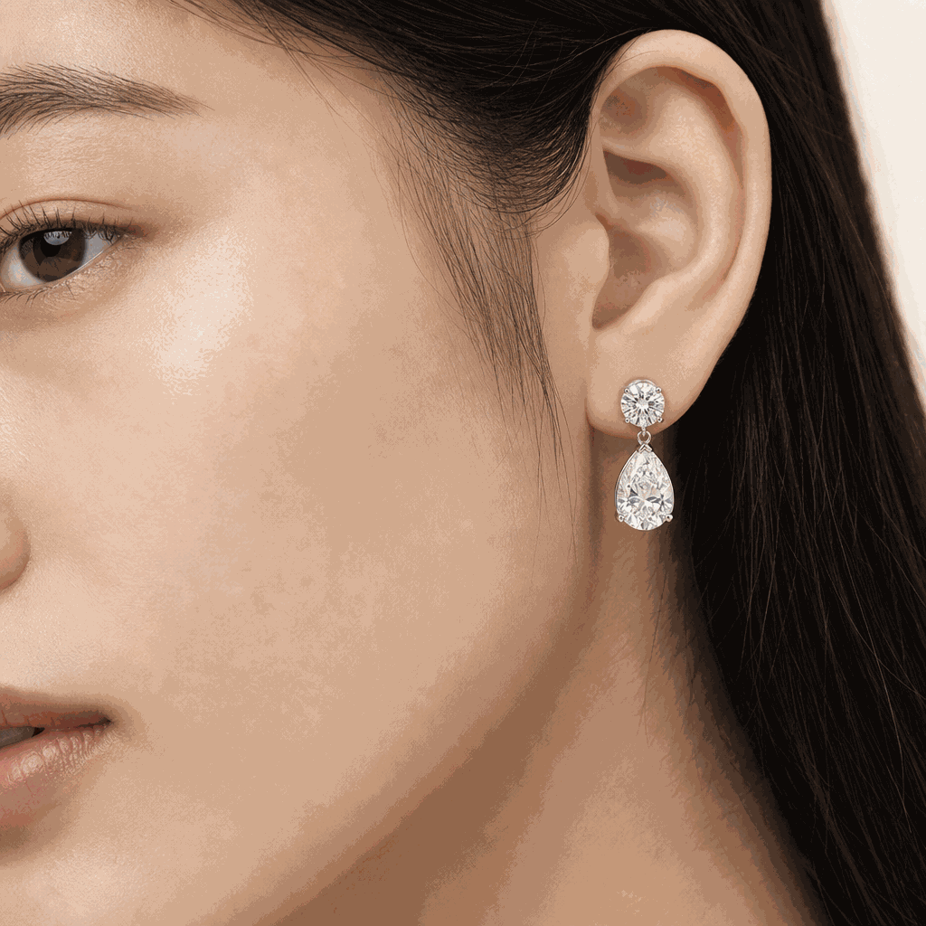 Toi et Moi Lab-Grown Diamond Drop Earrings