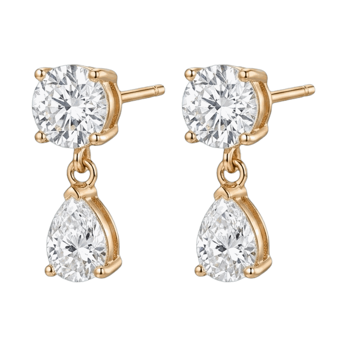 Toi et Moi Lab-Grown Diamond Drop Earrings