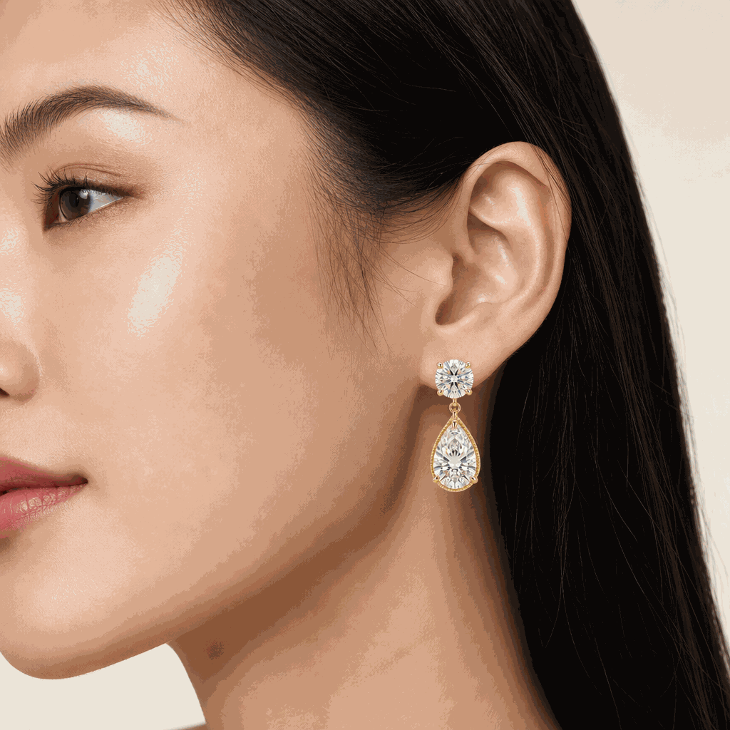 Toi et Moi Lab-Grown Diamond Drop Earrings