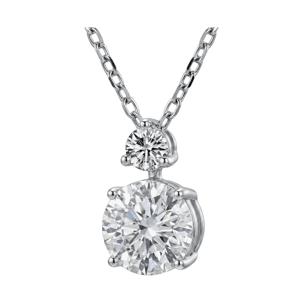 Twin Round Lab-Grown Diamond Pendant Necklace