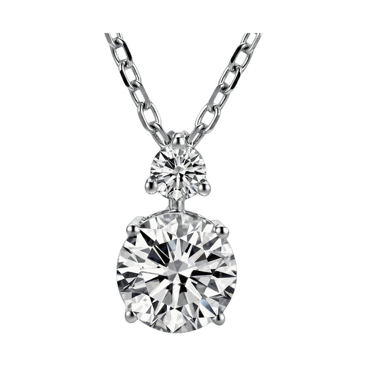 Twin Round Lab-Grown Diamond Pendant Necklace