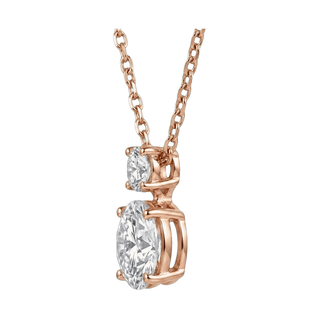 Twin Round Lab-Grown Diamond Pendant Necklace