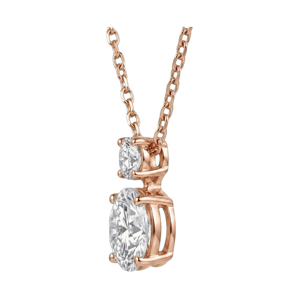 Twin Round Lab-Grown Diamond Pendant Necklace