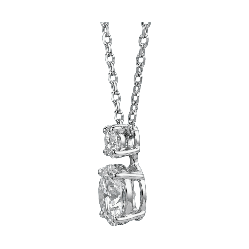 Twin Round Lab-Grown Diamond Pendant Necklace