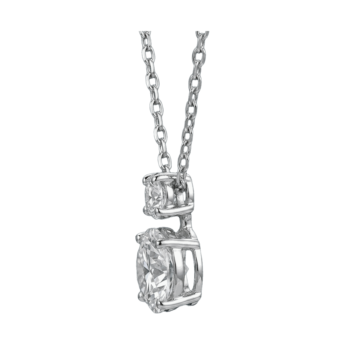 Twin Round Lab-Grown Diamond Pendant Necklace