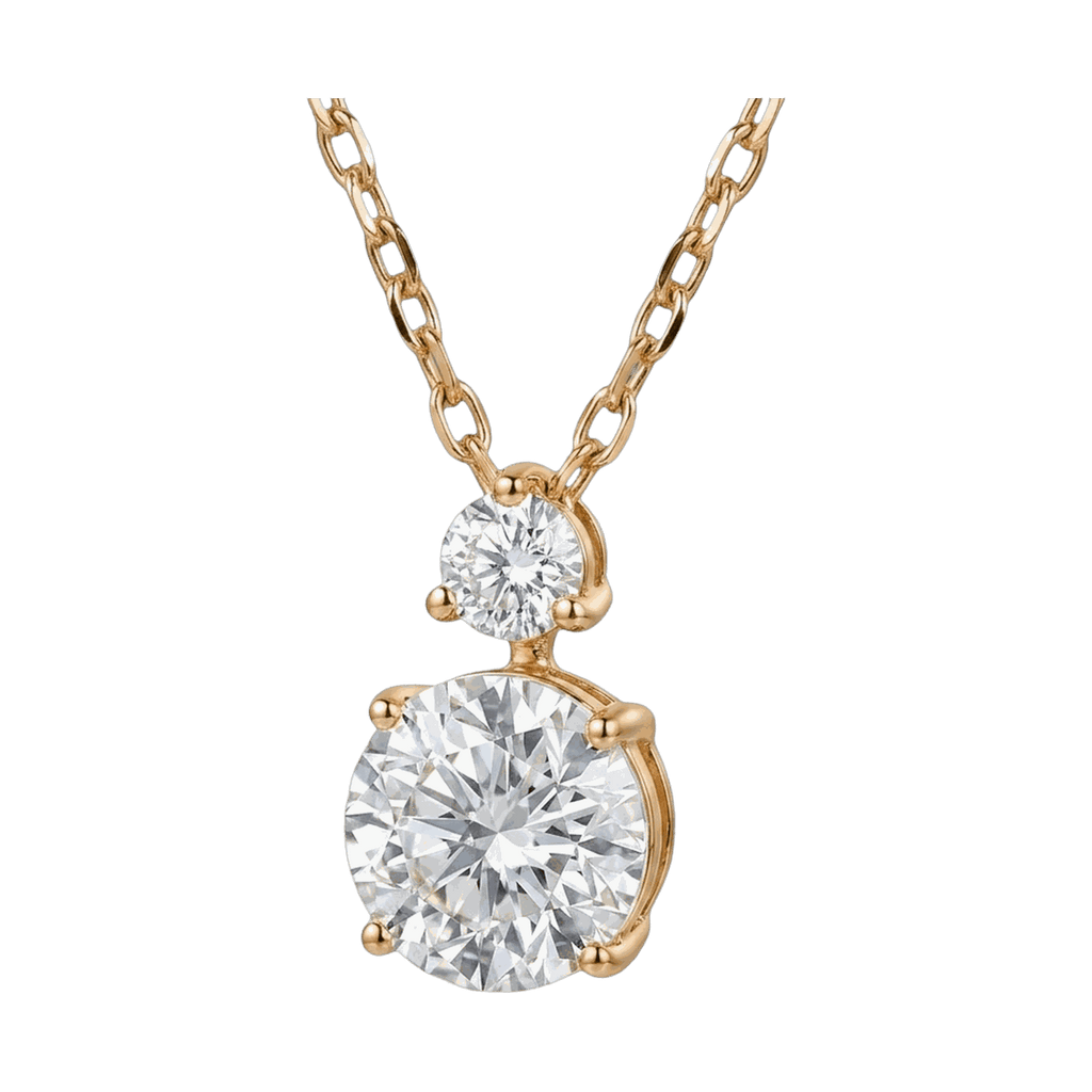 Twin Round Lab-Grown Diamond Pendant Necklace