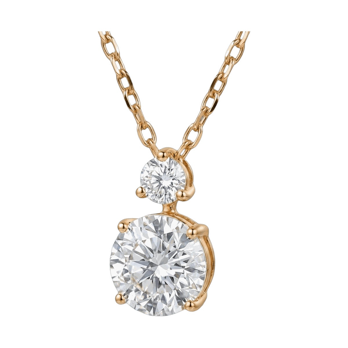 Twin Round Lab-Grown Diamond Pendant Necklace