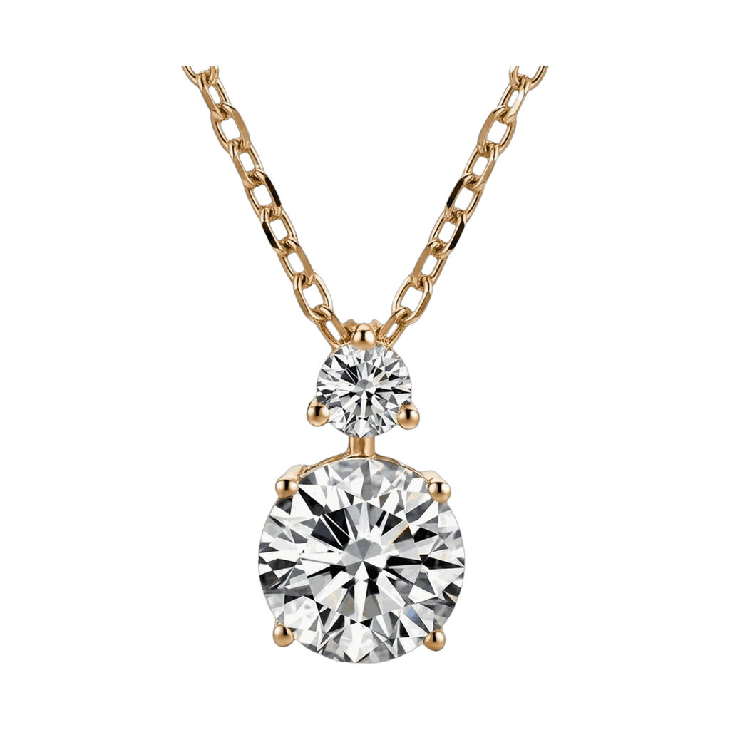Twin Round Lab-Grown Diamond Pendant Necklace