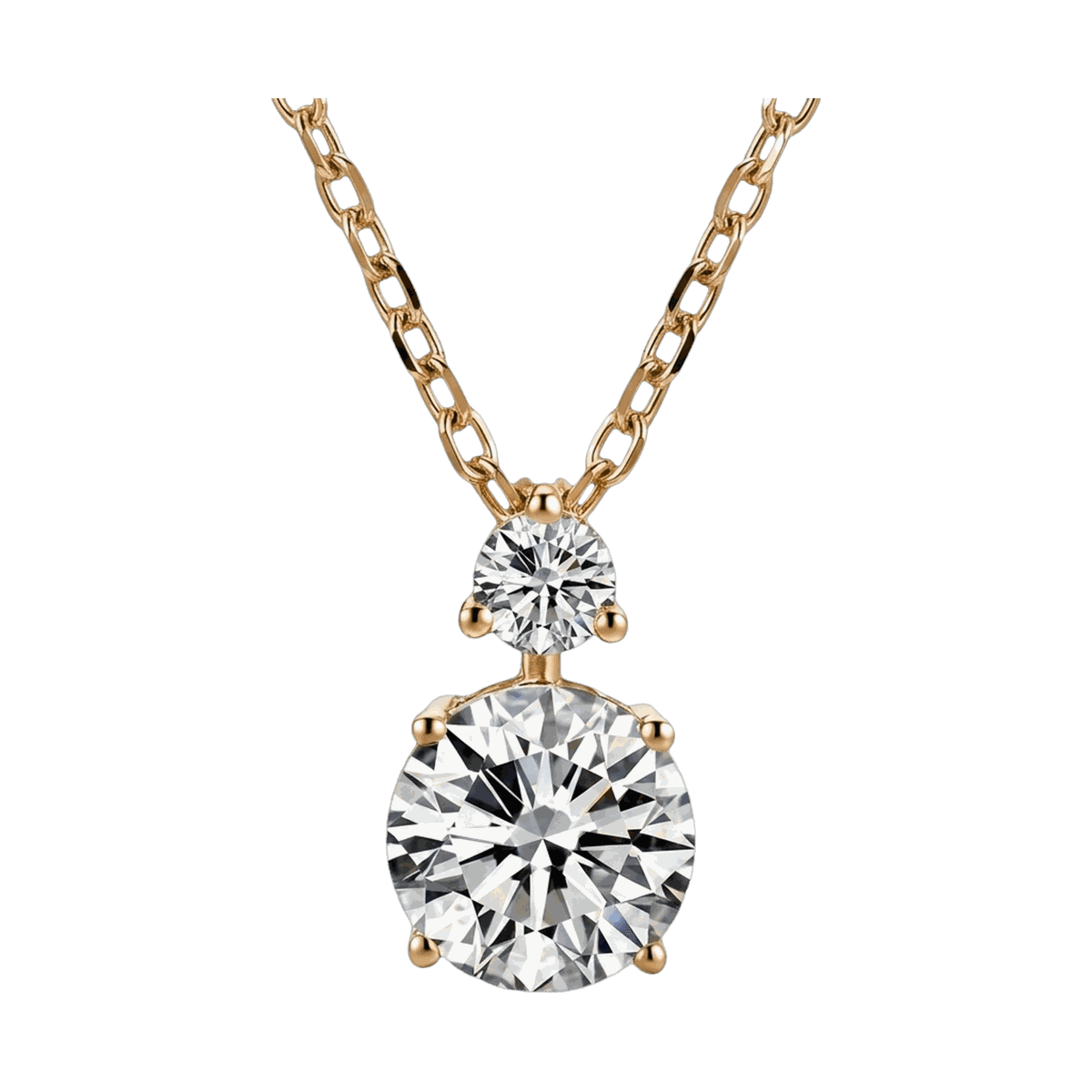 Twin Round Lab-Grown Diamond Pendant Necklace