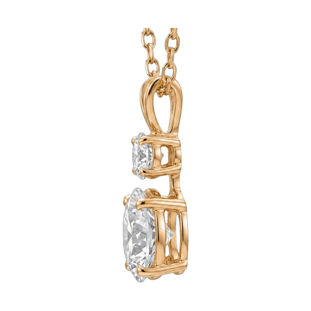 Twin Round Lab-Grown Diamond Pendant Necklace