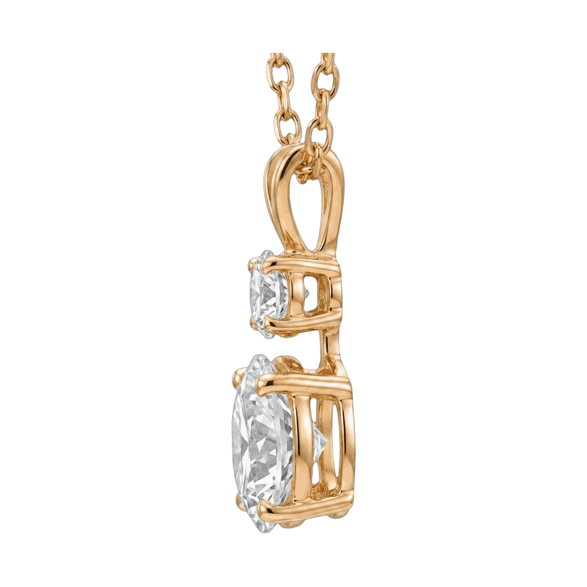 Twin Round Lab-Grown Diamond Pendant Necklace