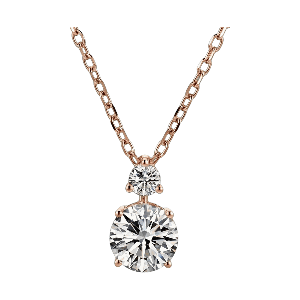 Twin Round Lab-Grown Diamond Pendant Necklace