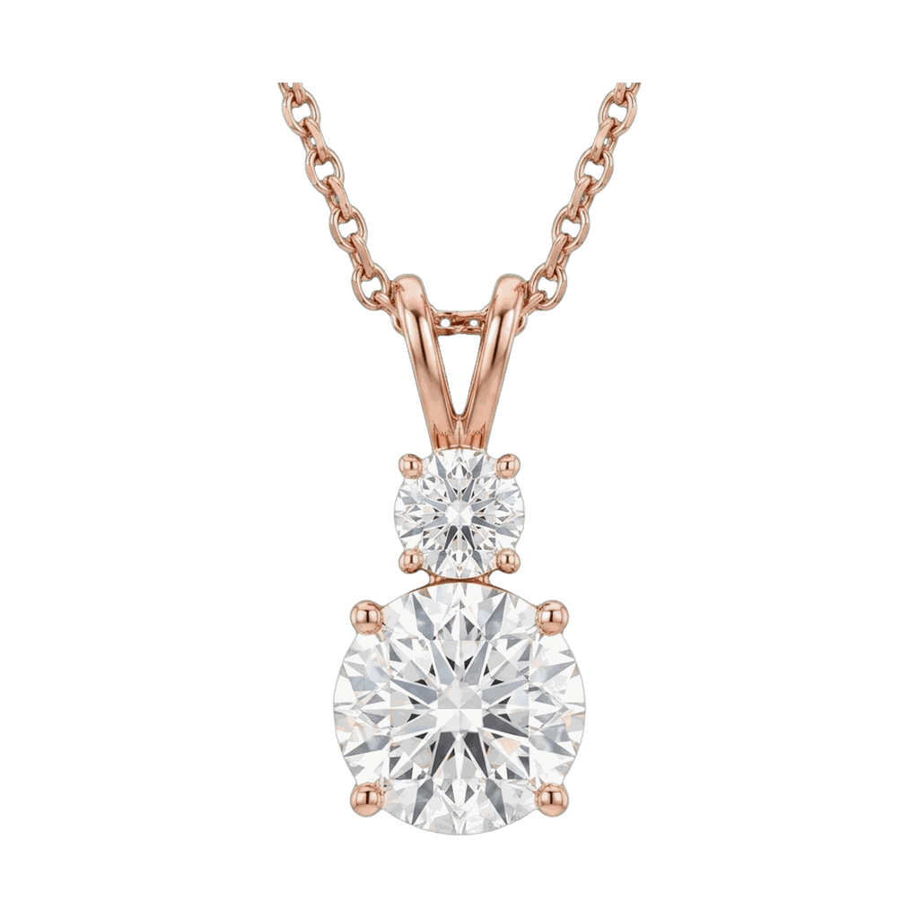 Twin Round Lab-Grown Diamond Pendant Necklace