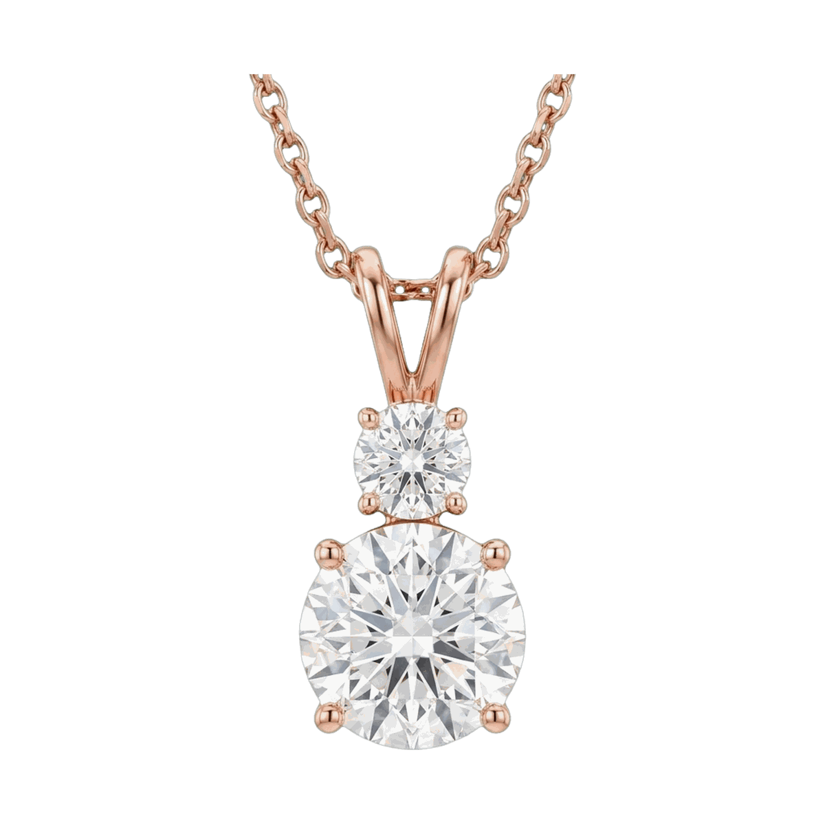 Twin Round Lab-Grown Diamond Pendant Necklace